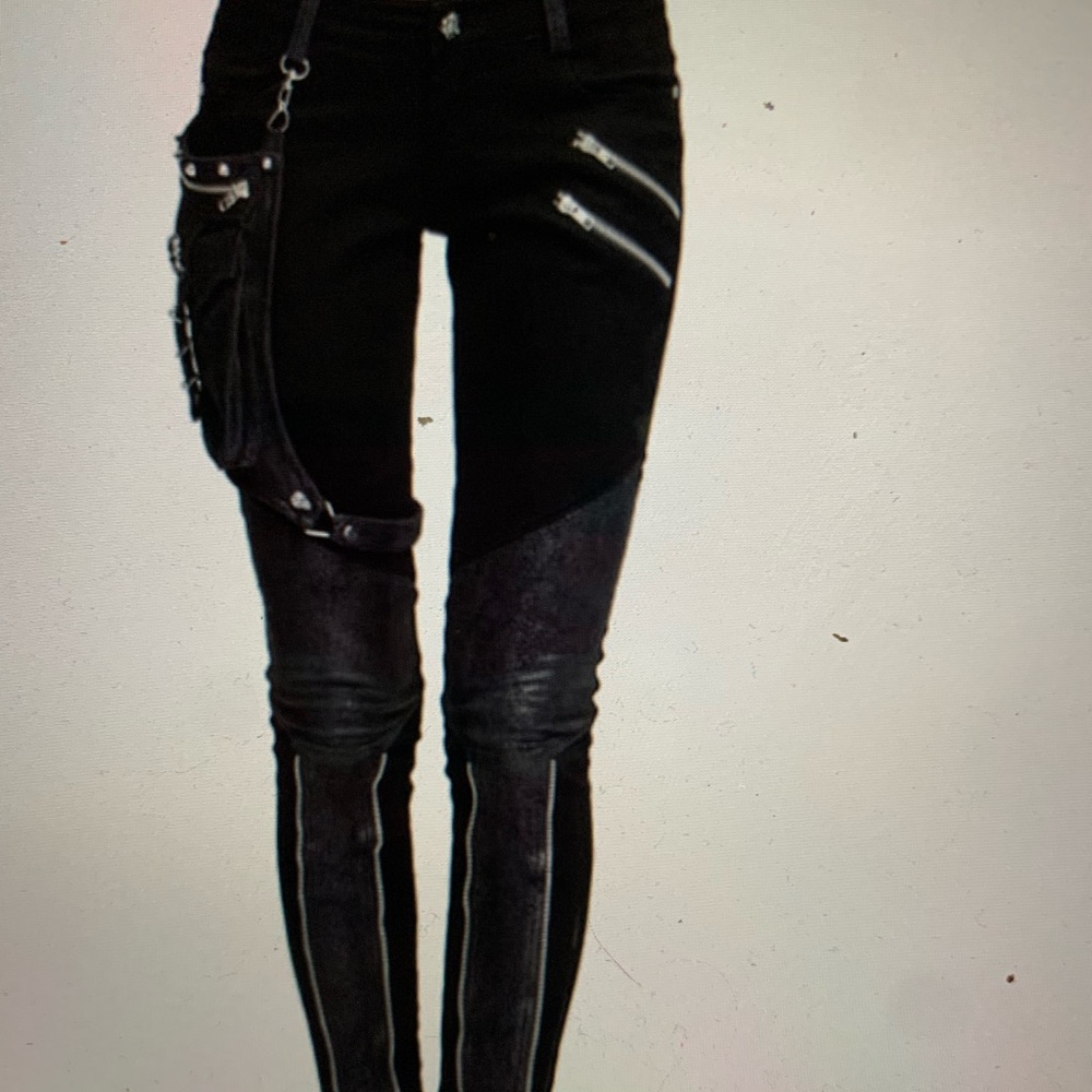 New Women  punk Pants/Leggings leather/ Suede